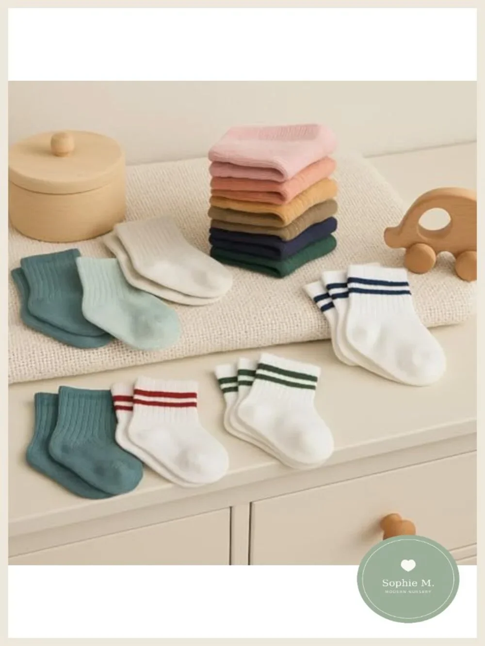 Baby Grip Ankle Socks 6 Pairs Organic Cotton Newborn Toddler Boys Girls